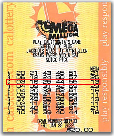 Mega Millions winning numbers history and those picked last night